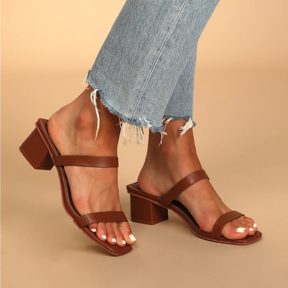 Lulus Fallyn Chocolate Brown Naked Mules